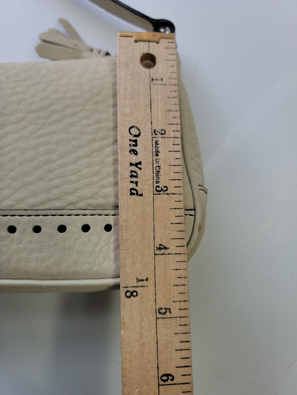 Y2k COACH Demi Baguette Purse Bone Pebbled Leather - Picture 10 of 15